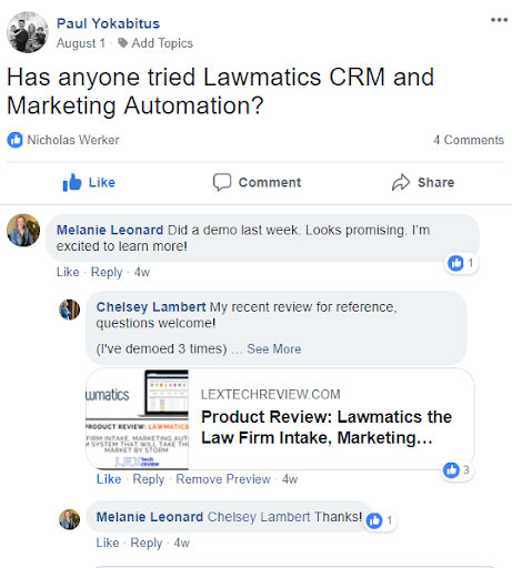 Has anyone tried Lawmatics CRM and Marketing Automation?