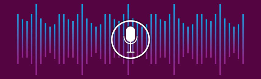 podcast microphone and soundwaves